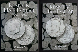 Set of 2 - He Harris Kennedy Half Dollar Coin Folders # 1-2 1964-1999 Al... - $14.95