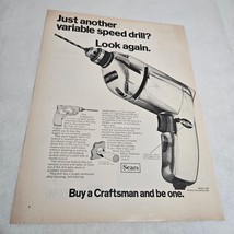 Craftsman Variable Speed Drill buy Craftsman and be One Vintage Print Ad 1969 - $7.98