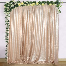 6Ftx6Ft-Champagne-Simple Sequin Photography Backdrop,Sequin Wedding Curtain,Sequ - £36.71 GBP