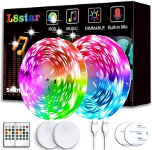 Battery Powered Led Strip Lights 13ft total-2x6.5ft  L8star NEW - £14.12 GBP