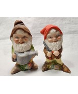 Gnome Porcelain Figures Set of 2 Cy and Gardiner Signed 1981 Sanderson - £16.24 GBP