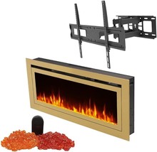 Touchstone Fireplace and TV Mount Bundle - Sideline Deluxe 60 Inch Wide Gold Sma - £1,259.84 GBP