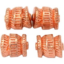 Bali Barrel Copper Plated Beads 12mm 15 Grams 5Pcs Approx. - £5.38 GBP