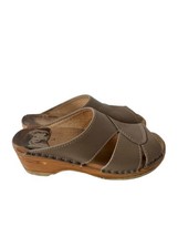 TROENTORP Womens MARIAH Clog Sandals In Tan Leather Size 36 / 6-6.5 - £30.19 GBP