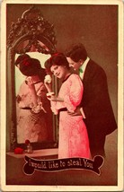 1915 T.P &amp; Co Postcard Romance I Would Like To Steal You -Scene in Mirror Sepia - £8.12 GBP