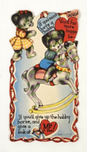 1940&#39;s Kittens On A Horse Valentine - $11.88