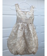 Jessica Ann Girls Dress Gold Sequins Ribbon Toddler 2 Flower Girl Formal... - £27.64 GBP