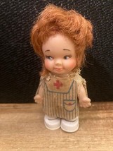 Rare Vintage Miniature Antique Red Cross Nurse Doll approx 4&quot; - £9.22 GBP