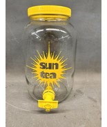 Vintage Sun Tea Glass Jar w/ Lid Brewing Jug Canister Sunshine Logo J.M.... - $68.41 CAD