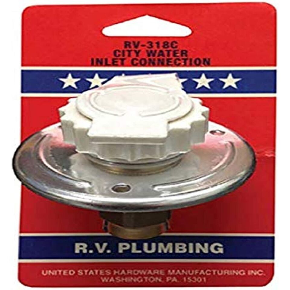 UNITED STATES HDW RV318C Rv Metal Flange City Water Fill Flush Mount wit... - $36.26