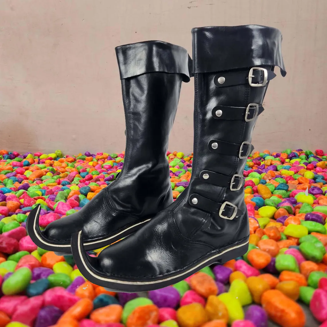 Medieval Leather Boots unique Larp Role Play Costume Boot, christmas gift - $78.99