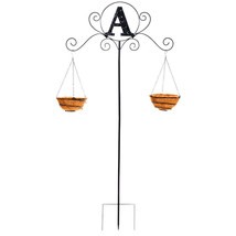 Monogram Double Flower Planter Stakes Hanging Baskets Personalized Yard Garden - £26.06 GBP+