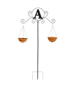Monogram Double Flower Planter Stakes Hanging Baskets Personalized Yard ... - £26.14 GBP+