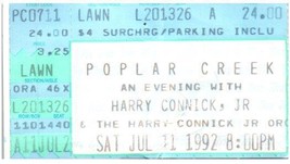 Vintage Harry Connick Jr.Ticket Stumpf Juli 11 1992 Pappel Creek Illinois - £34.57 GBP