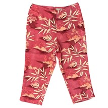Vintage Tommy Bahama Pink Beige Palm Leaf 100% Silk High Rise Tropical P... - $25.30