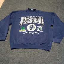 Vintage Notre Dame Fightin Irish Navy Blue Sweater Savvy Adult XL Indiana Crew - £29.24 GBP