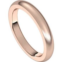 14k Rose Gold 3 mm Heavyweight Comfort Fit Half Round Band with Satin Finish - £509.29 GBP+