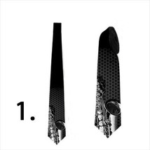Men necktie with music instruments original and customized print  - £20.45 GBP