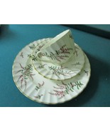 TRIO Royal Worcester, Dunrobin Pattern, England, cup, saucer,cake plate ... - $1,391.96 MXN