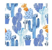 Waverly Inspirations Cotton 18&quot; x 21&quot; Cactus Rose Provence Blue Fat Quarter - £3.14 GBP