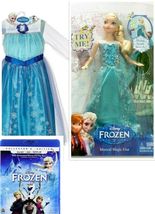 Disney Frozen Musical ELSA light Doll &amp; Costume Dress 4-6X &amp; Blu-ray - £111.90 GBP