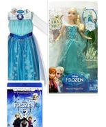 Disney Frozen Musical ELSA light Doll &amp; Costume Dress 4-6X &amp; Blu-ray - £110.93 GBP