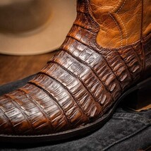 PHOENIX Genuine Caiman Belly Skin Cowboy Boot from the Western Collection Aged M image 9