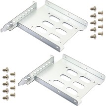 2Pcs 2.5&quot; To 3.5&quot; Hard Drive Tray Holder For Pci Ssd Hdd Metal Mounting Bracket  - £25.17 GBP