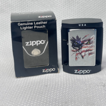 2008 Zippo Cigarette Lighter Patriotic Vision & Lighter Pouch Bradford PA USA - $39.95