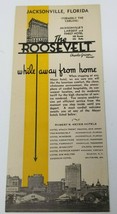Brochure The Roosevelt Hotel Carling Jacksonville Card Vintage 1950s - £15.14 GBP