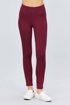 Women&#39;s Burgundy Waist Elastic Band Ponte Pants - $13.50