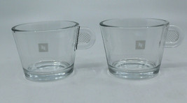 Nespresso Cappuccino Glass Coffee Mug Cup Clear Set of 2 2 3/8&quot; Tall Set of 2 - £31.90 GBP
