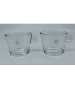 Nespresso Cappuccino Glass Coffee Mug Cup Clear Set of 2 2 3/8&quot; Tall Set... - £31.53 GBP