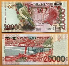  Sao Tome and Principe 2010  UNC 20,000 Dobras Banknote Paper Money Bill... - £6.36 GBP