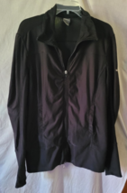 Women&#39;s Nike Fit Dry Size Large Workout Coat Zip-Up Black Lightweight Nice - $14.99