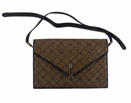 Vintage Morabito Paris Women&#39;s Monogram Brown Leather Shoulder Handbag P... - £91.74 GBP