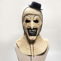 Joker Mask Black Hat Terrifier Art the Clown Cosplay Latex Mask Halloween - £25.35 GBP