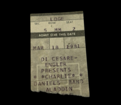 The Charlie Daniels Band March 18th, 1981 Concert Ticket Stub Las Vegas ... - $47.50
