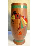 Mexican Style Clay Pottery Vase Stylized Bird Southwest Italy 7 1/2&quot; Tal... - $33.77 CAD