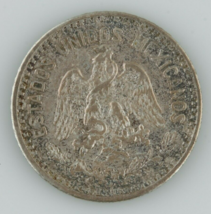 1914 Mexico 20 Centavos Monnaie Presque Hors-Circulation Au Mexicain Argent - £58.18 GBP