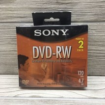 Sony DVD-RW 2X Rewriteable 4.7GB 2-Pack 120 Minutes For Home Video Recorders - £7.73 GBP
