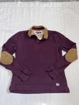 Barbour Polo Men’s Rugby Long Sleeve Shirt Size Small. Elbow Patches Thick - £19.11 GBP
