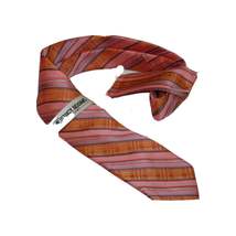 Men's Stacy Adams Business Tie Hankie Set 2 piece Hand finish St35 Pink orange image 3