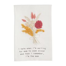Mud Pie Funny Mom Floral Towel, Cooking, 14&quot; x 21&quot; - $14.21
