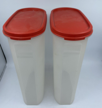 TUPPERWARE Modular Mate Set #5 Oval 12-1/4 cups #1615 Red Lid Flour Sugar Cereal - £11.40 GBP