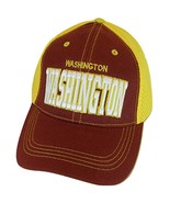 Washington Solid Front Air Mesh Back Adjustable Baseball Cap (White/Burg... - £11.95 GBP