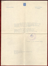 1953 Signed Letter Israel Consulate Austria Vienna Yugoslavia Embassy Ju... - $39.07