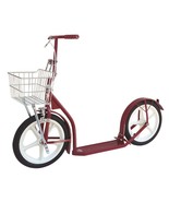 16&quot; AMISH KICK SCOOTER ~ RED Foot Bike w/ Basket &amp; Brakes MADE in the USA - £264.02 GBP