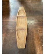 Divided Genuine Teakwood Serving Tray W/ 3 Compartments - 18x4” - $282.25 MXN