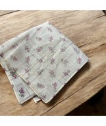 Vintage 40s Floral PRAIRIE CALICO Tiny Purple Bouqs Handkerchief - €12,76 EUR